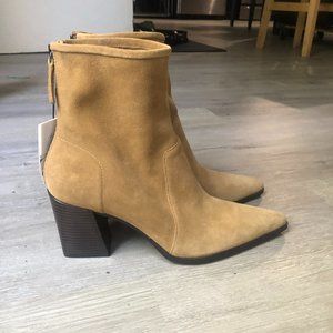ZARA Tan Suede Ankle Boot *new*